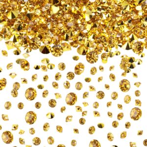 bememo 10000 clear wedding diamonds table scatter confetti crystals diamonds acrylic gems for table centerpiece masquerade wedding bridal shower decoration vase filler (gold, 3 mm, 6 mm and 10 mm)