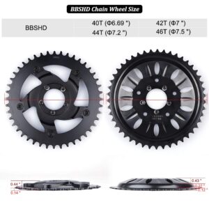 BAFANG Chainring Wheel for BBS01 BBS02 Mid Drive,52T Ebike Chain Ring with Guard for Mid Mount Motor, Chainwheel for Electric Bike Conversion Kits Durable Aluminium Bike