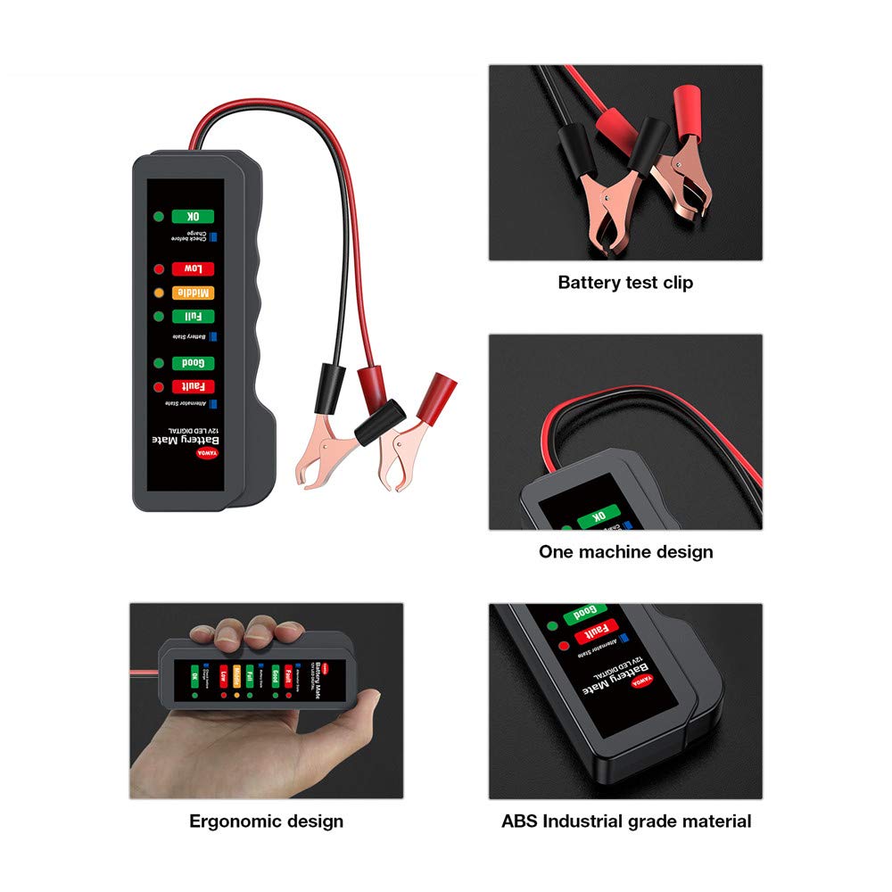 EDIAG 12V Car Battery Tester BM310 Digital Alternator Tester, Check Battery Condition & Alternator Charging for Car, Motorcycle