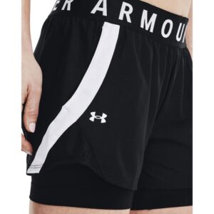 Under Armour womens Play Up 2-In-1 Shorts , Black (001)/White , X-Small