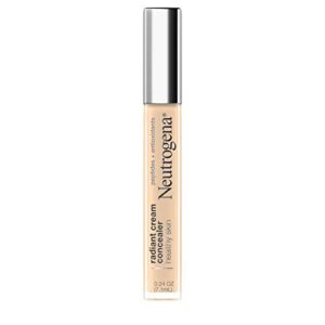 neutrogena healthy skin radiant brightening cream concealer with peptides & vitamin e antioxidant, lightweight perfecting concealer, non-comedogenic, ivory light 01 with neutral undertones, 0.24 oz