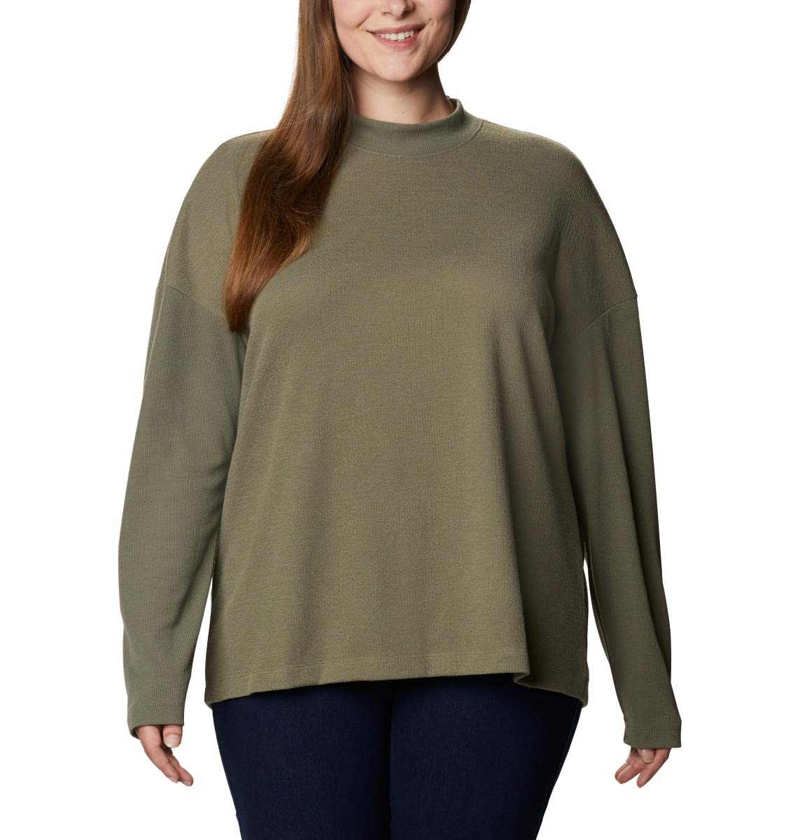 Columbia Women's Pine Street Long Sleeve Knit Stone Green