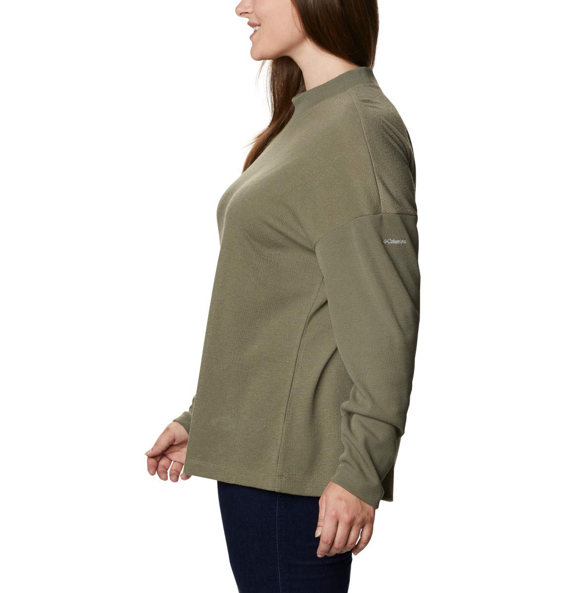 Columbia Women's Pine Street Long Sleeve Knit Stone Green