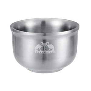 grandslam shaving soap bowl, 304 heavy duty stainless steel shaving lather bowl for men, double layer heat preservation, create rich shaving cream and keep your lather warm