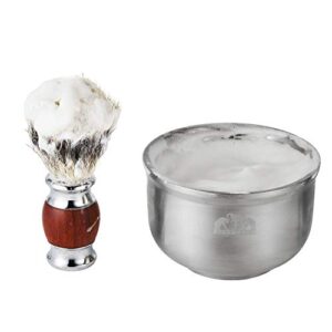 Grandslam Shaving Soap Bowl, 304 Heavy Duty Stainless Steel Shaving Lather Bowl for Men, Double Layer Heat Preservation, Create Rich Shaving Cream and Keep Your Lather Warm