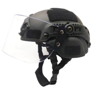 lightweight quick-protection helmet with sunshade sliding goggles and side rail nvg bracket.