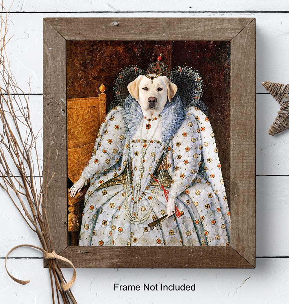 Renaissance Labrador Retriever Wall Decor - 8x10 Home Art Print for Bedroom, Living Room, Veterinarian, Vet Office - Gift for Dog, Puppy, Black, Yellow, Chocolate Lab Fans, Hunters