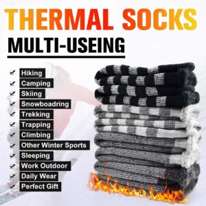 Busy Socks Winter Warm Thermal Socks for Men Women Extra Thick Insulated Heated Crew Boot Socks for Extreme Cold Weather, Medium, 1 Pair Light Grey