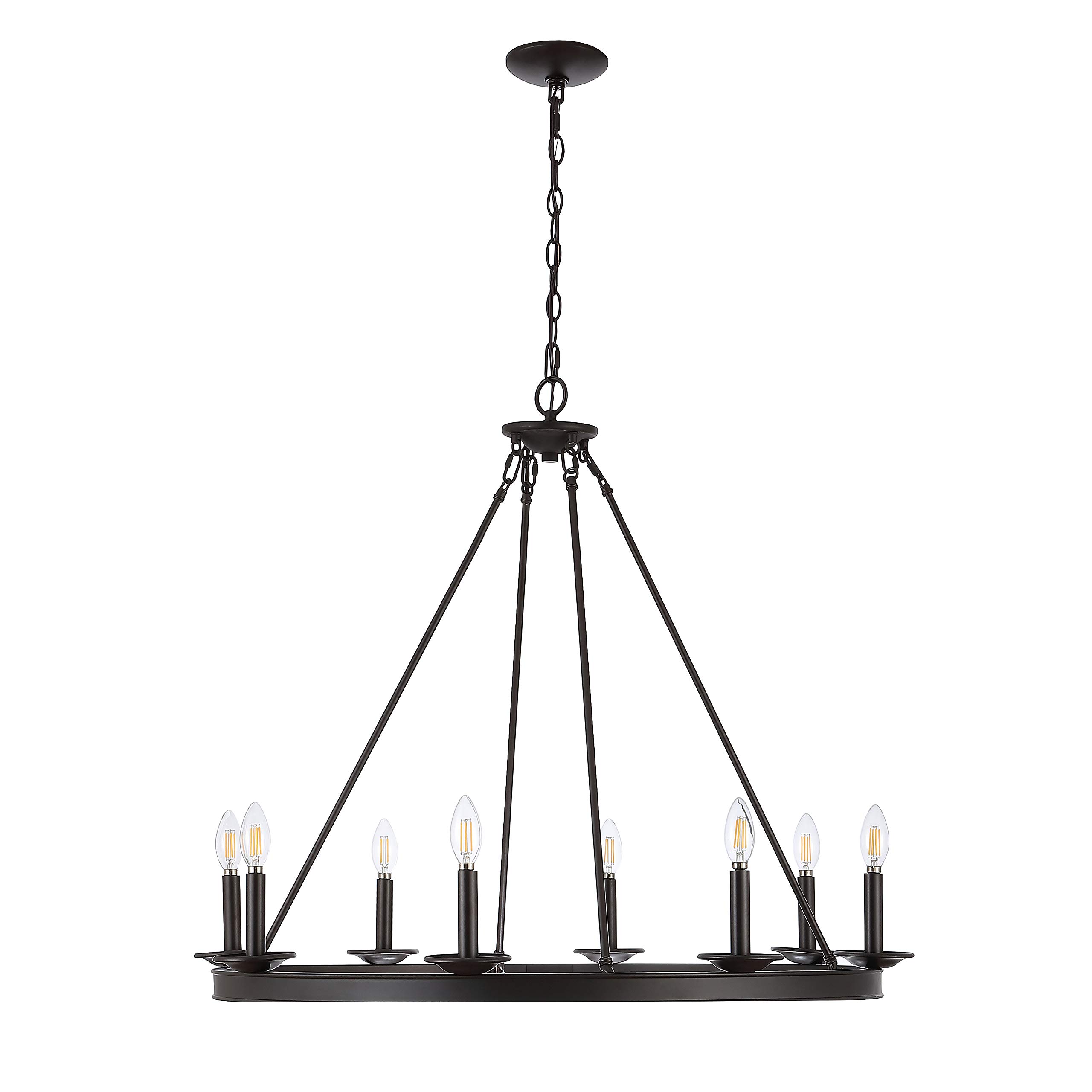 Safavieh CHA4016A Fauna Oil-Rubbed Bronze 8-Light Linear (LED Bulbs Included) Chandelier, 0