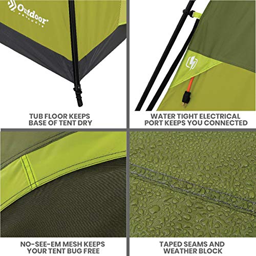 Outdoor Products Camping Tent - Instant Cabin Tent Easy Pop Up | 4 Person Tent | Best Family Tent for Camping, Hiking, & Backpacking