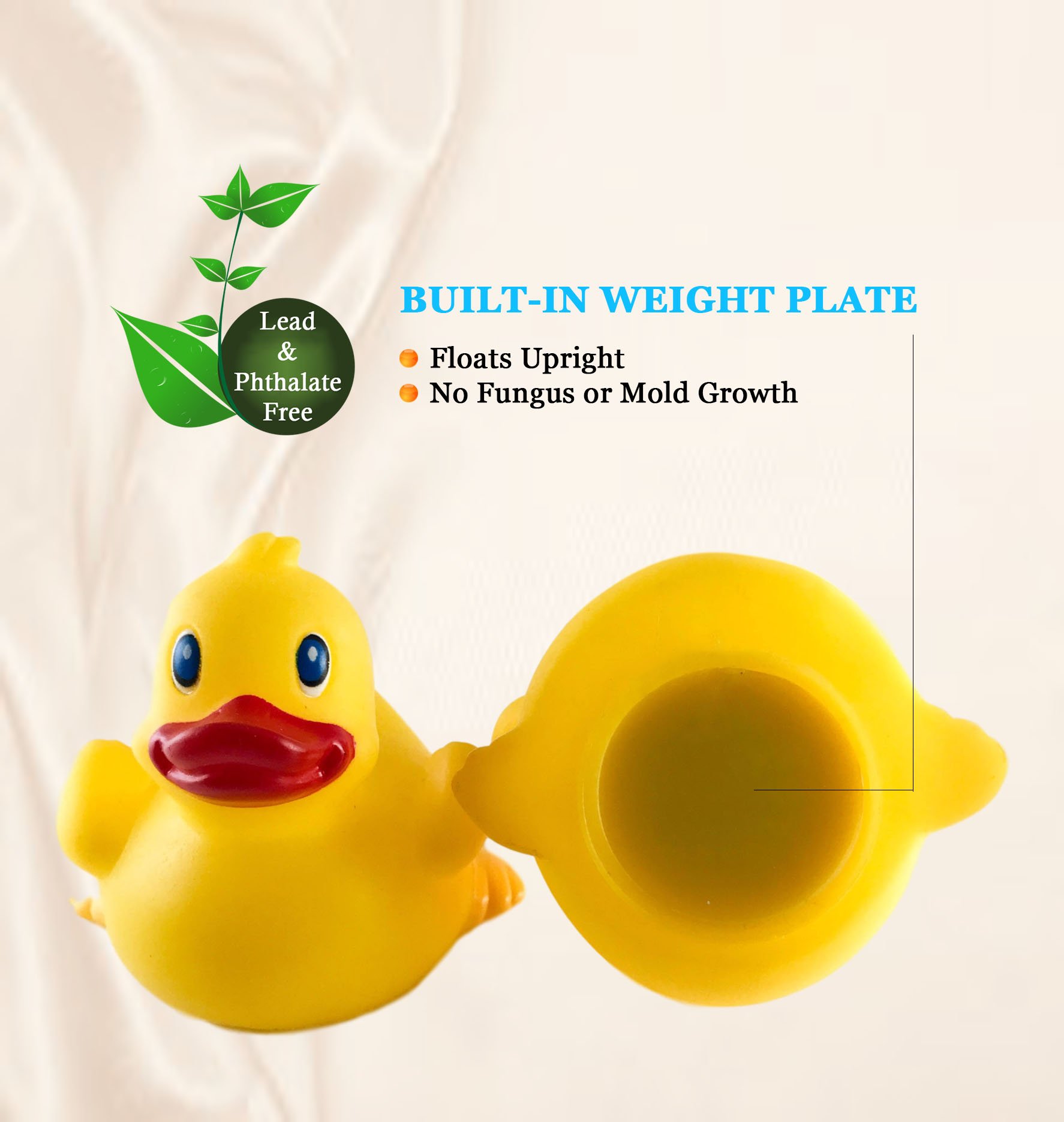 3" Mermaid Rubber Duck [Floats Upright] - Baby Safe Bathtub Bathing Toy