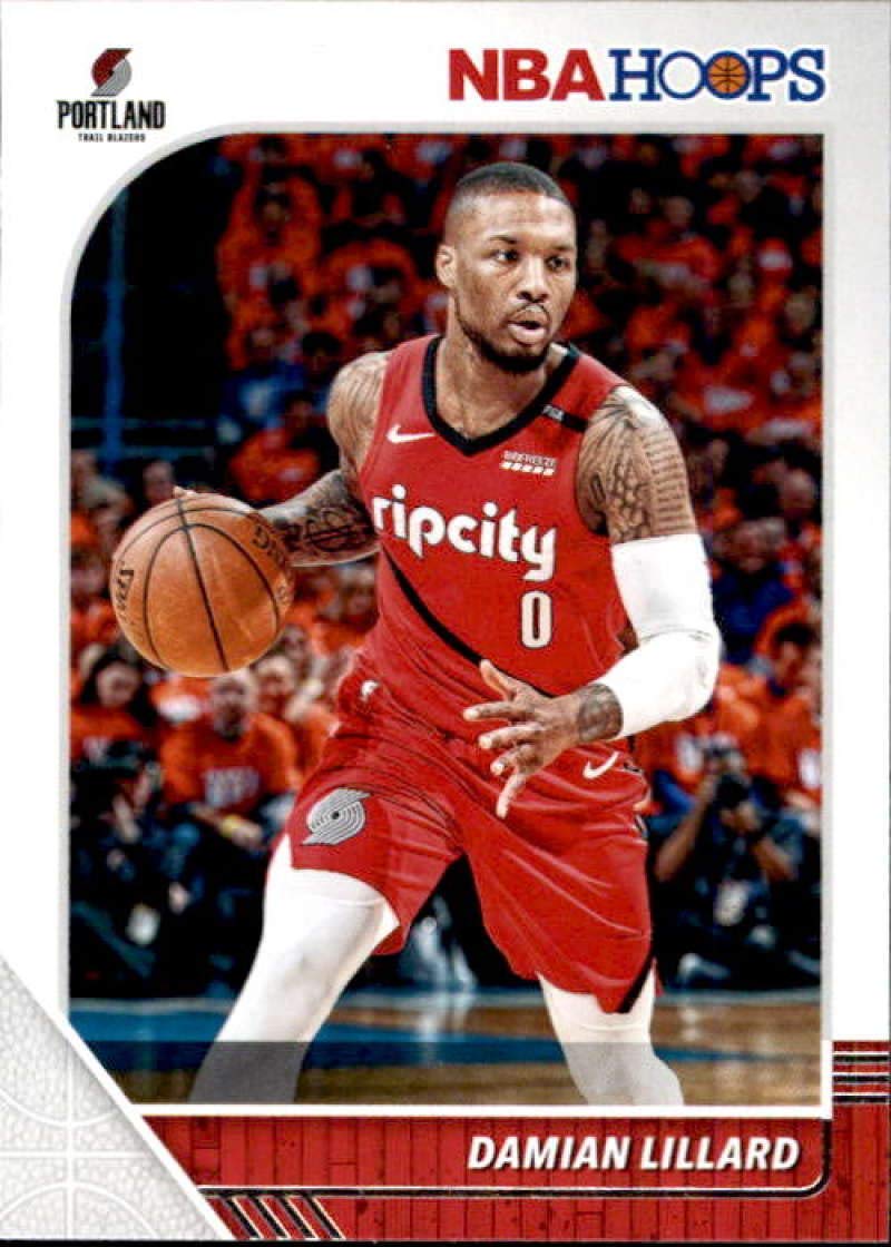 2019-20 Panini NBA Hoops #157 Damian Lillard Portland Trail Blazers Basketball Card