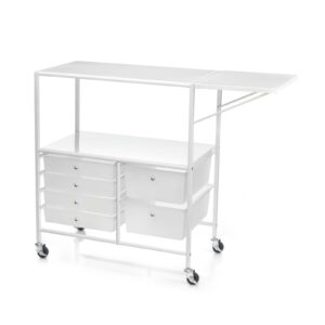 essex drawers & rolling storage cart with tray by recollections, white