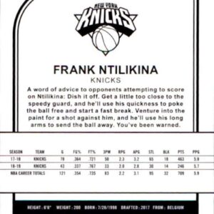 2019-20 Panini NBA Hoops #125 Frank Ntilikina New York Knicks Basketball Card