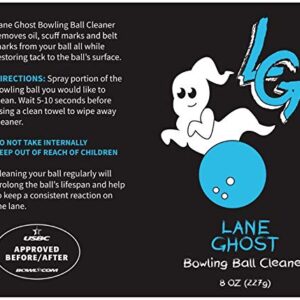 Lane Ghost Bowling Ball Cleaner Spray - USBC Approved - Oil, Scuff, and Belt Mark Cleaner - Restores Tack and Prolongs Lifespan of Ball