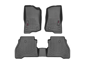 weathertech custom fit floorliners for jeep gladiator - 1st & 2nd row (441313-1-4), black