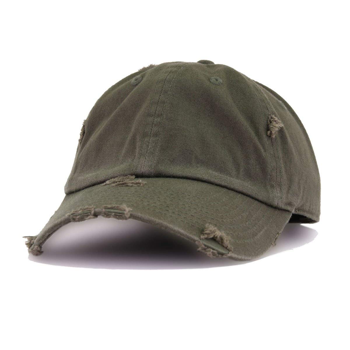 Trust No1 Vintage Baseball Cap Embroidered Cotton Adjustable Distressed Dad Hat Olive