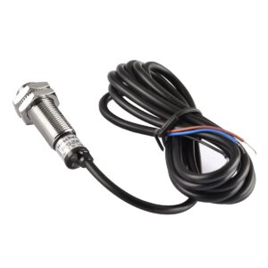 Heschen M12 Inductive Proximity Sensor Switch PR12-2DN Cylindrical Type Detector 2mm DC12-24V 3-Wire NPN NO(Normally Open) CE