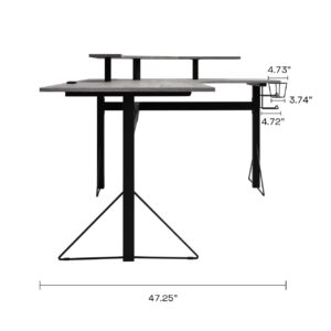 DAR CORE Computer Gaming L-Desk with Power, Gray/Black