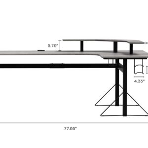 DAR CORE Computer Gaming L-Desk with Power, Gray/Black