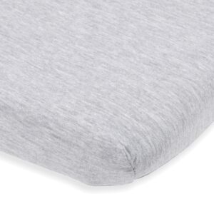 joey + joan bassinet fitted sheets 19" x 32" for cowiewie bedside sleeper bassinet mattress pad – snuggly soft 100% jersey cotton – light grey