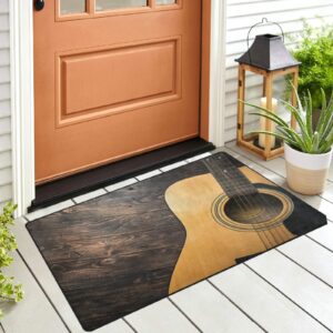 vikko stylish guitar wooden doormat floor mat 31 x 20 inch indoor entrance rug decor entryway