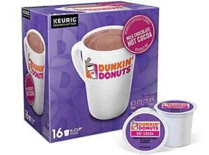 dunkin' donuts hot cocoa keurig k-cups 16ct pack. made in the usa