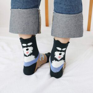 ZAKASA Womens Funny Toe Sock Cotton Five Finger Running Ankle Novelty Socks (Animal cat, US shoe 6-9)