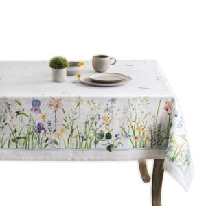 maison d' hermine table cover 100% cotton 54"x72" decorative tablecloth washable rectangle tablecloths, dining, home, wedding, banquet, buffet, fleurs de mai - spring/summer