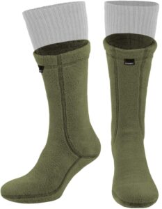 281z military warm 8 inch boot liner socks - outdoor tactical hiking sport - polartec fleece winter socks (large, olive green)