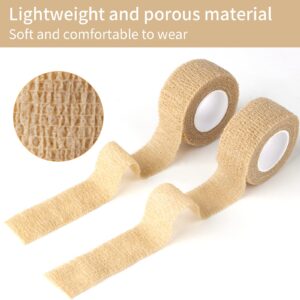 6pc-1 Inch Wide Skin Colour Elastic Self- Adhesive Bandage Finger Tape,Wrap Bandages, for Wrist and Ankle Sprains & Swelling