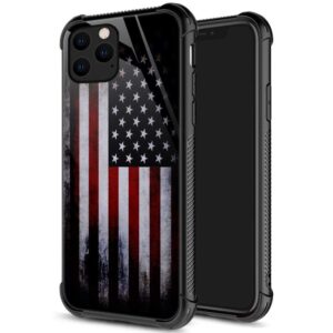 zhegailian case compatible with iphone 11,old flag case for iphone 11 for boys men,pattern design anti-scratch organic glass case for iphone 11 6.1 inch