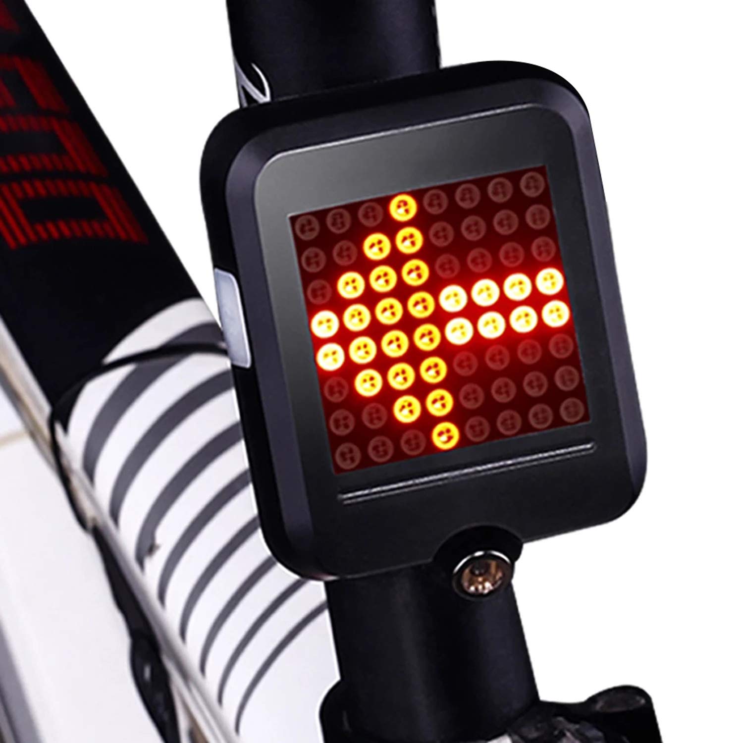 Cozysmart USB Rechargeable Bike Tail Light, Smart Bicycle Turn Signal Lights with 80 Lumens 64 LED Light Beads, Portable Brake Light Warning Light Fits on Any Road/MTB Bikes