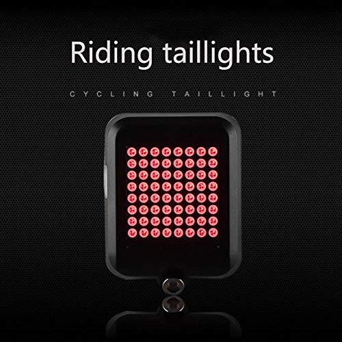 Cozysmart USB Rechargeable Bike Tail Light, Smart Bicycle Turn Signal Lights with 80 Lumens 64 LED Light Beads, Portable Brake Light Warning Light Fits on Any Road/MTB Bikes