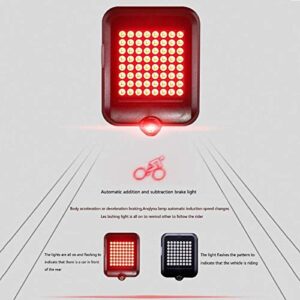 Cozysmart USB Rechargeable Bike Tail Light, Smart Bicycle Turn Signal Lights with 80 Lumens 64 LED Light Beads, Portable Brake Light Warning Light Fits on Any Road/MTB Bikes