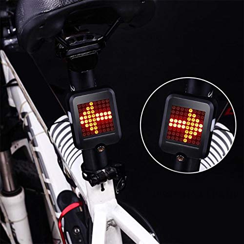 Cozysmart USB Rechargeable Bike Tail Light, Smart Bicycle Turn Signal Lights with 80 Lumens 64 LED Light Beads, Portable Brake Light Warning Light Fits on Any Road/MTB Bikes