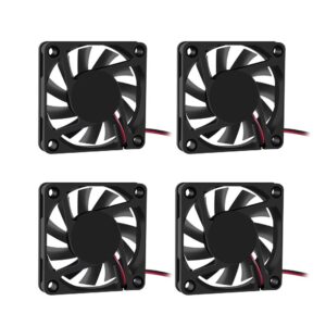 dorhea fan 60x60x10 mm dc 12v 6010 brushless cooling fan, replacement ball bearing 60mm fan for cooling diy pc computer case fan - 2 pin case fan (pack of 4pcs)