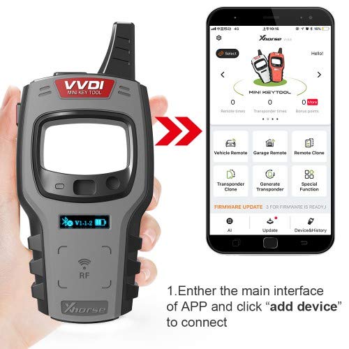 Keyecu for Xhorse VVDI Mini Key Tool Remote Key Programmer Support for iOS and Android Global Version