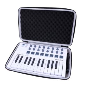 ltgem hard case for arturia minilab mkii 25 slim-key controller/arturia minilab 3 mini hybrid keyboard controller/arturia microfreak hybrid synthesizer