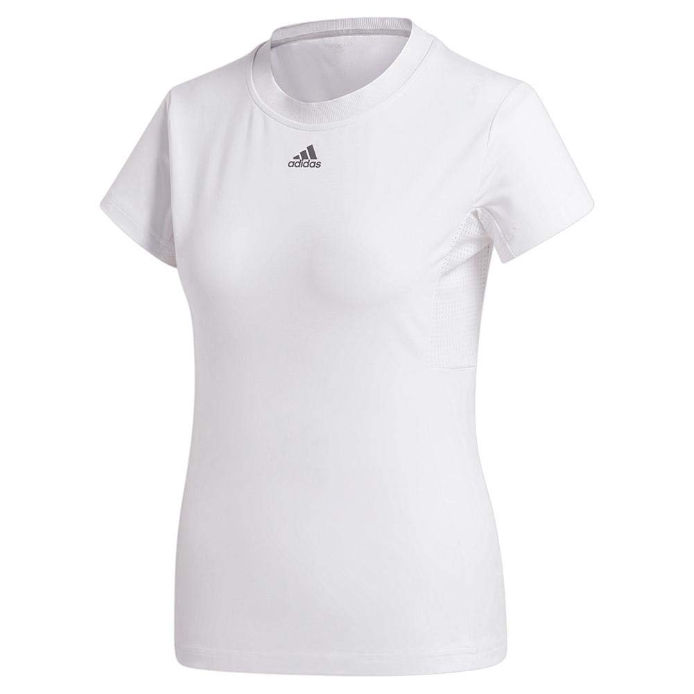 adidas womens AEROREADY Freelift Tennis Match T-Shirt White/Grey Small