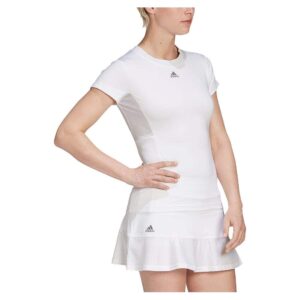 adidas womens AEROREADY Freelift Tennis Match T-Shirt White/Grey Small