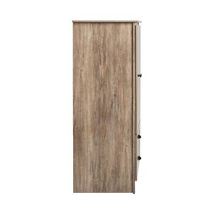 Prepac Salt Spring Rustic Wardrobe Closet with Drawers and 2 Doors, Farmhouse Armoire Portable Closet 22" D x 31.5" W x 58.75" H, Drifted Gray, DDC-3359-K