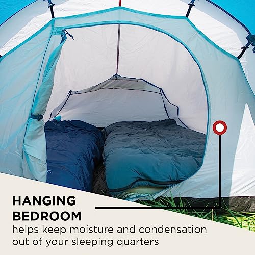 Coleman Cortes 3 Tent, 3 Man Tent, 1 Bedroom Hiking Tent, Absolutely Waterproof Lightweight Camping Tent with Sewn-in Groundsheet, Blue