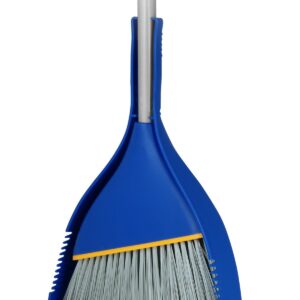 Superio Clip-On Dustpan - Heavy Duty Plastic, Easy Grip Clip-On Dust Pan with Rubber Edge, Detailed Sweeping Debris, Fits Standard Brooms Home & Commercial Dusting & Cleaning Tool, Blue, 2-Pack