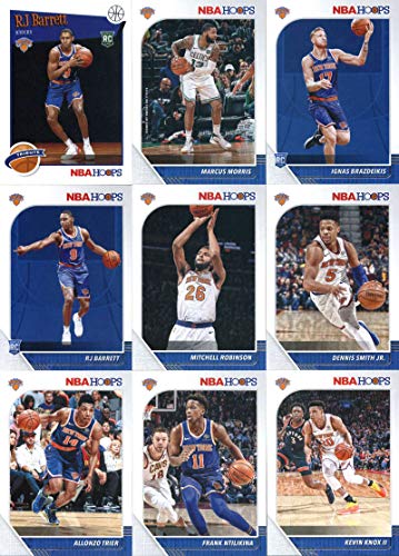 2019-20 Panini NBA Hoops New York Knicks Team Set of 10 Cards: Julius Randle(#121), Kevin Knox II(#123), Frank Ntilikina(#125), Mitchell Robinson(#126), Dennis Smith Jr.(#127), Allonzo Trier(#128), RJ Barrett(#201), Ignas Brazdeikis(#235), Marcus Morris(#