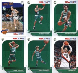 2019-20 panini nba hoops boston celtics team set of 11 cards: jayson tatum(#6), jaylen brown(#7), marcus smart(#8), gordon hayward(#9), kemba walker(#19), enes kanter(#164), romeo langford(#211), grant williams(#218), carsen edwards(#227), tremont waters(