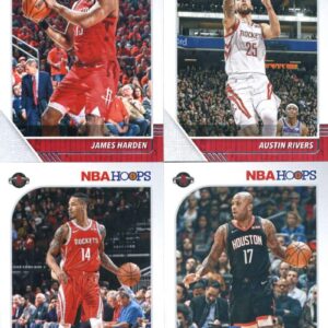 2019-20 Panini NBA Hoops Houston Rockets Team Set of 8 Cards: James Harden(#66), Eric Gordon(#68), Clint Capela(#69), P.J. Tucker(#70), Gerald Green(#71), Austin Rivers(#72), Russell Westbrook(#129), Iman Shumpert(#270)