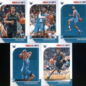 2019-20 Panini NBA Hoops Charlotte Hornets Team Set of 10 Cards: Terry Rozier(#10), Miles Bridges(#20), Michael Kidd-Gilchrist(#21), Nicolas Batum(#22), Bismack Biyombo(#23), Dwayne Bacon(#24), PJ Washington Jr.(#209), Cody Martin(#229), Jalen McDaniels(#