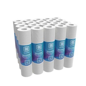 1 micron sediment filter 10" x 2.5" whole house water filter sediment water filter replacement cartridge compatible with any 10 inch reverse osmosis water filtration system value pack (20)