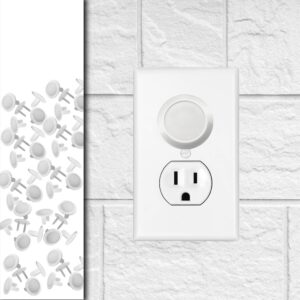 50 pack - outlet plug baby safety covers - protect little kids from electrical danger with child proof socket caps - white - driddle